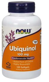 Ubiquinol Co-enzym Q10 100 MG 120 Capsules NOW FOODS
